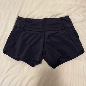 Navy Blue Lululemon Speed Up Shorts